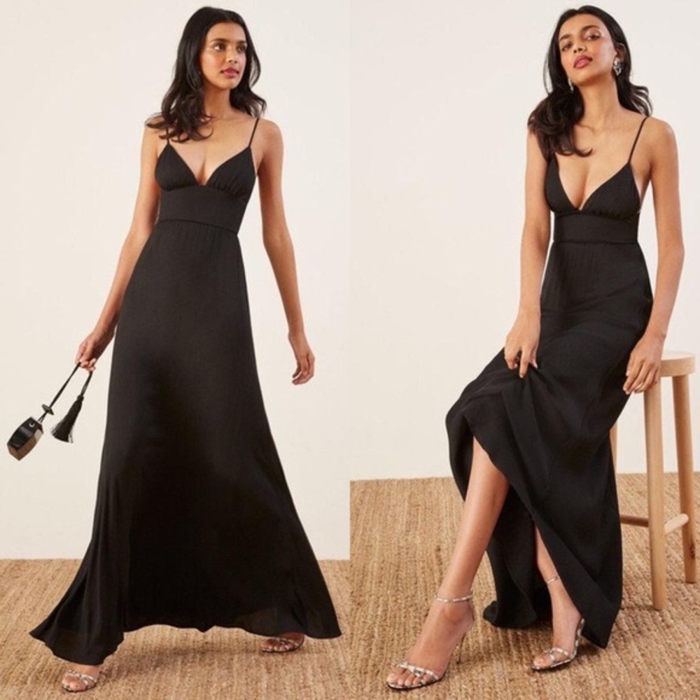 Reformation Seychelles maxi tie strap smocked dress NWT